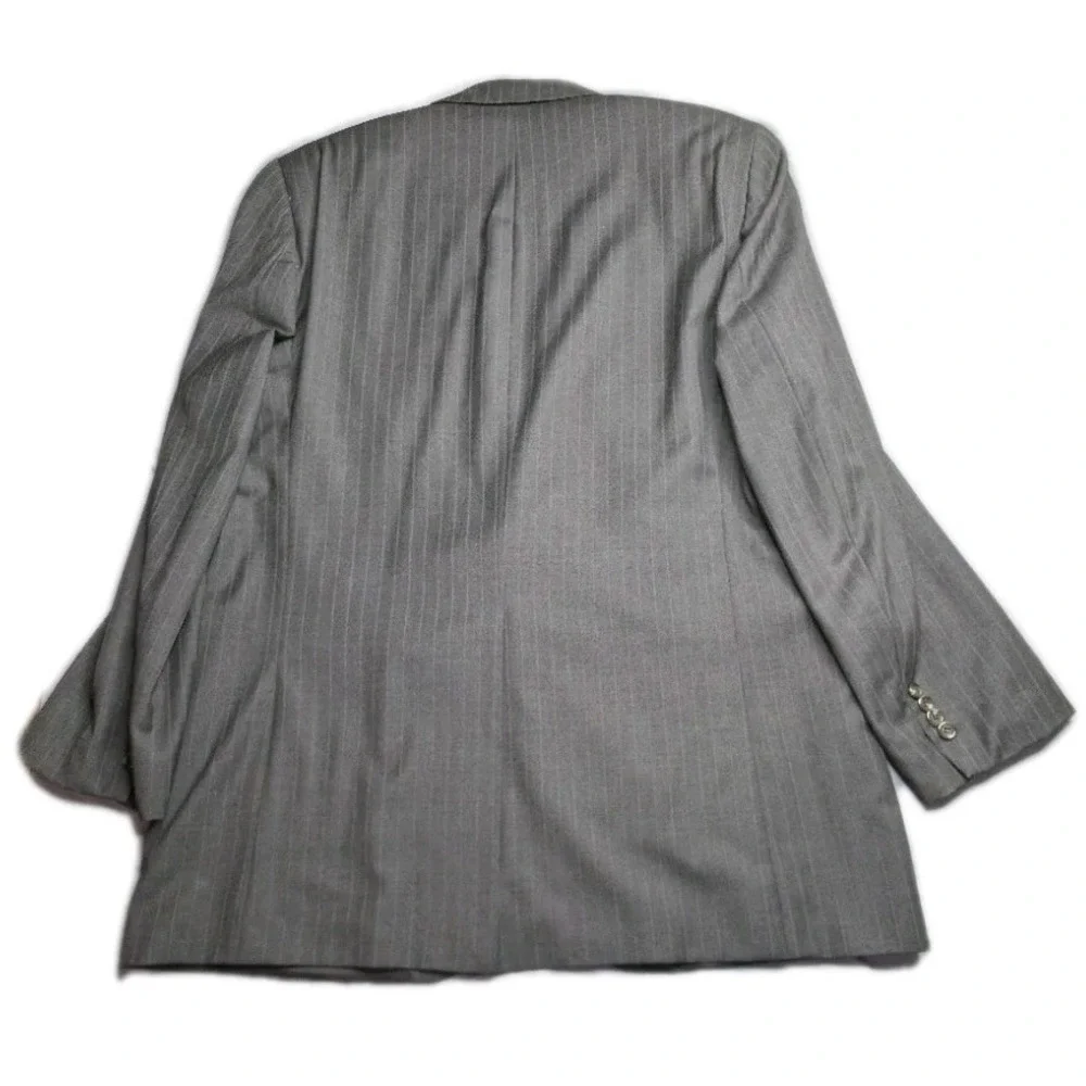 Lauren Ralph Lauren Men's Grey Pinstripe Suit‎ Jacket Blazer 46XL 100% Wool...